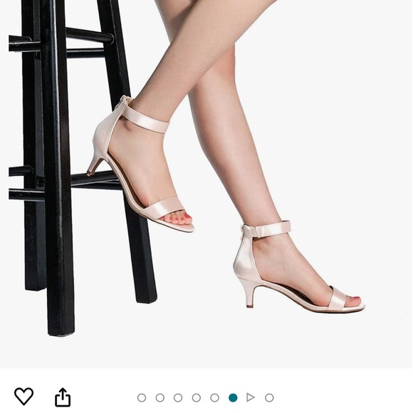 Fiona open toe satin kitten  heels - Picture 12 of 15